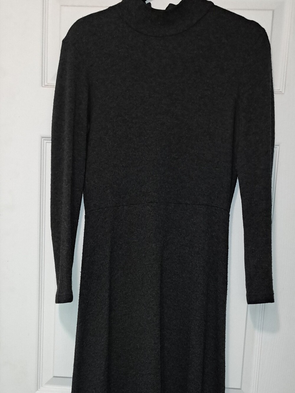Women's Charcoal Long-Sleeve Knit Sweater Dress